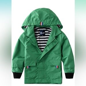 Hiheart Boys Girls Waterproof Hooded Jackets Cotton Lined Rain Jacket, size 6-7